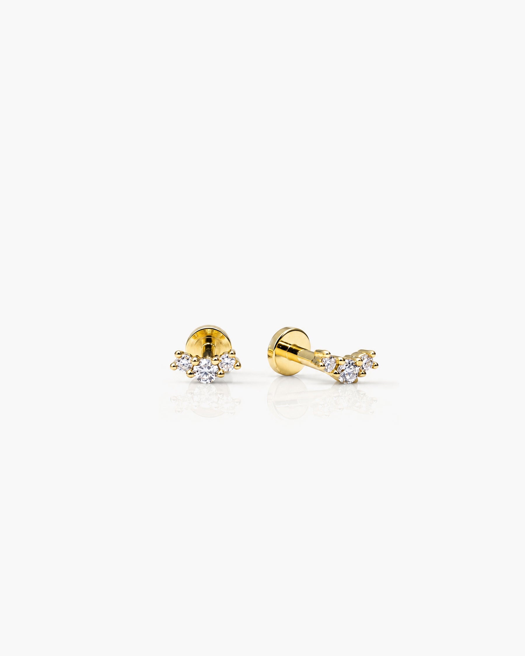 Mini Diamond Curve Stud Single - 18K Gold Vermeil Lab Grown Diamond