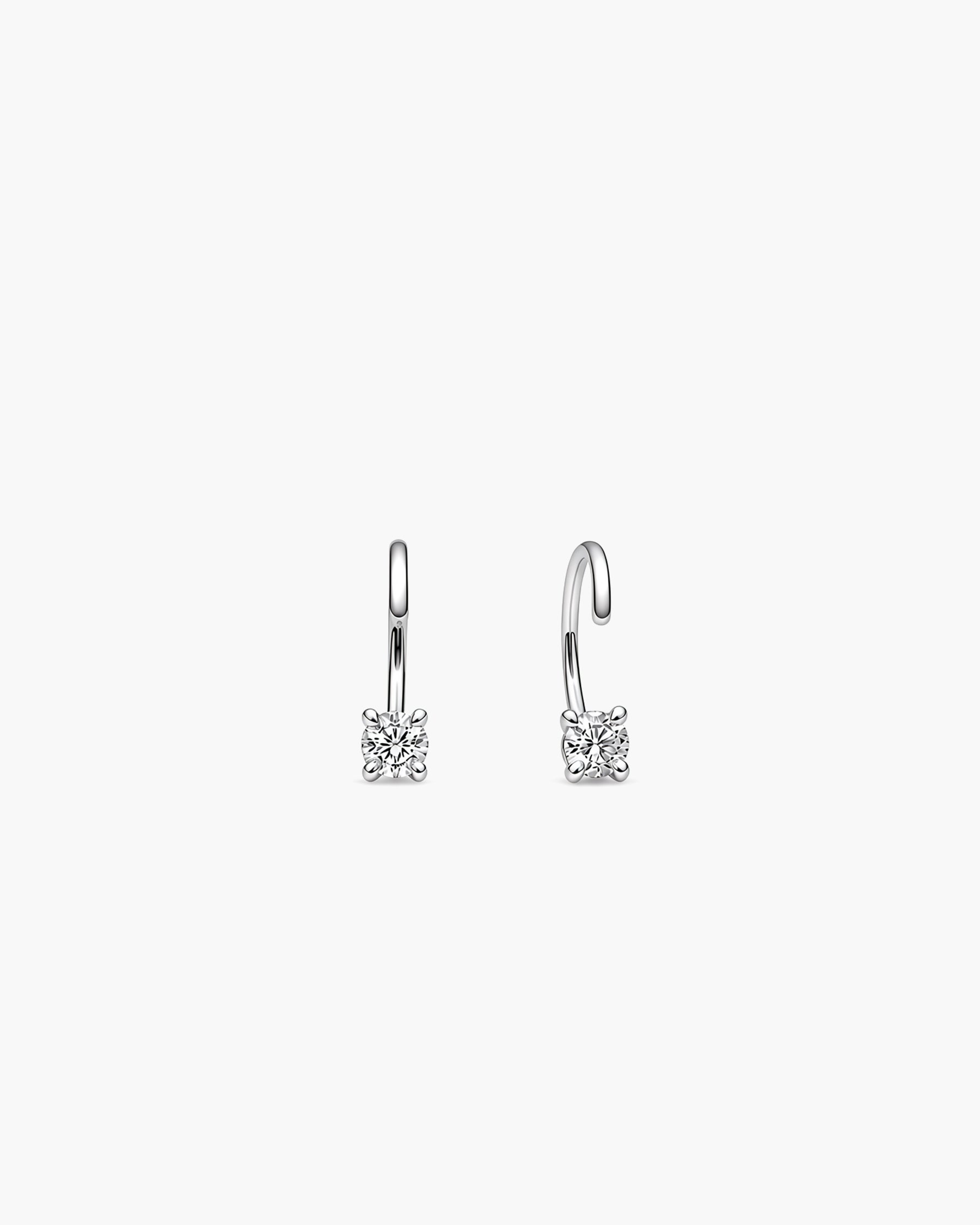 Diamond Open Hoops - Sterling Silver Lab Grown Diamond