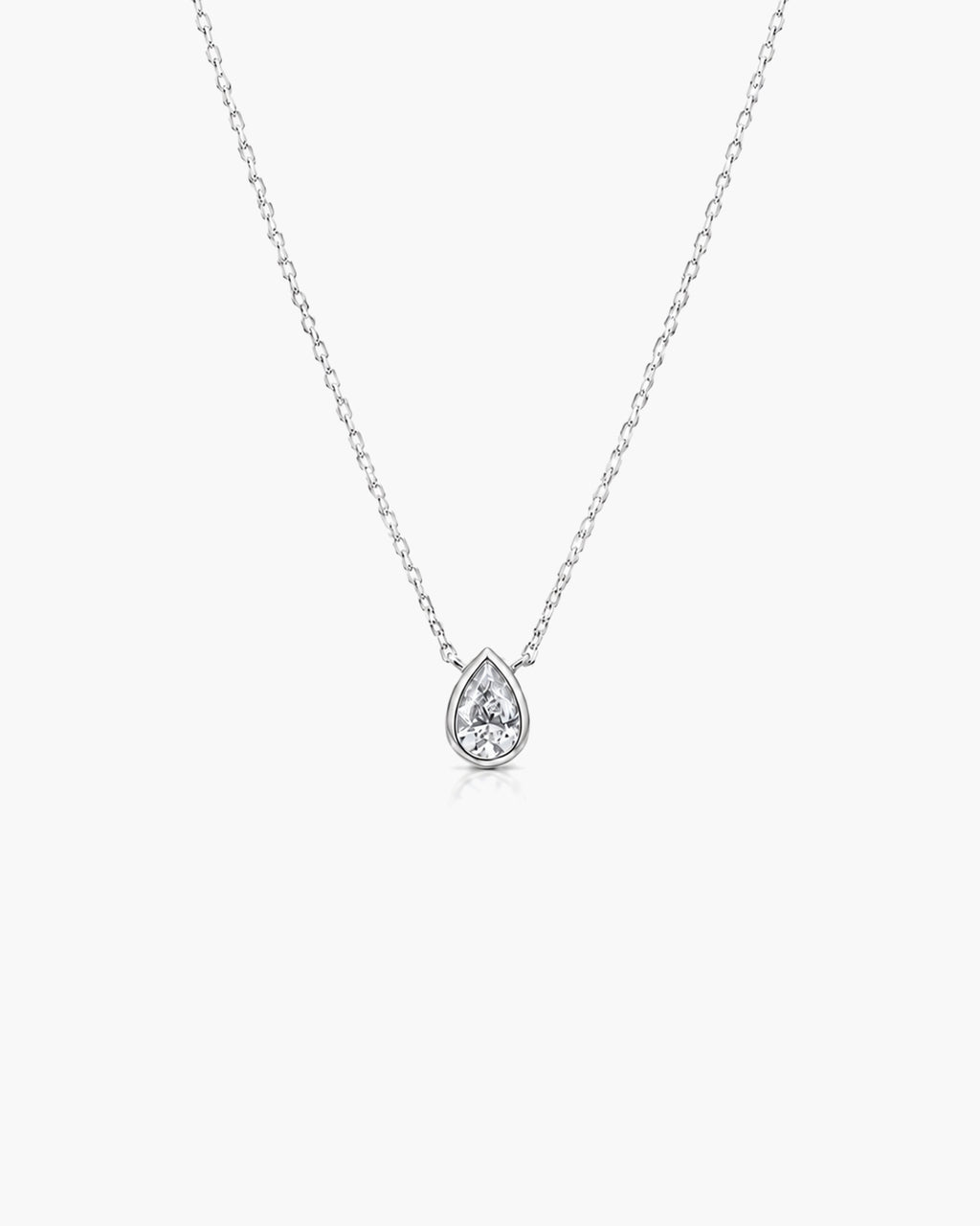 Lumi Pear Diamond Necklace - 14K White Gold Lab Grown Diamond