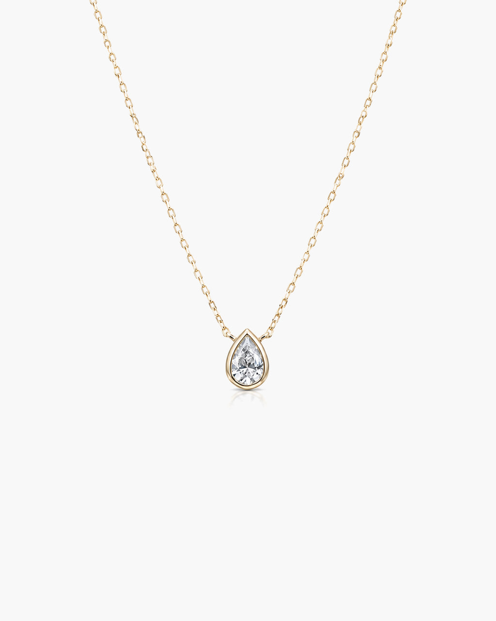 Lumi Pear Diamond Necklace - 14K Yellow Gold Lab Grown Diamond