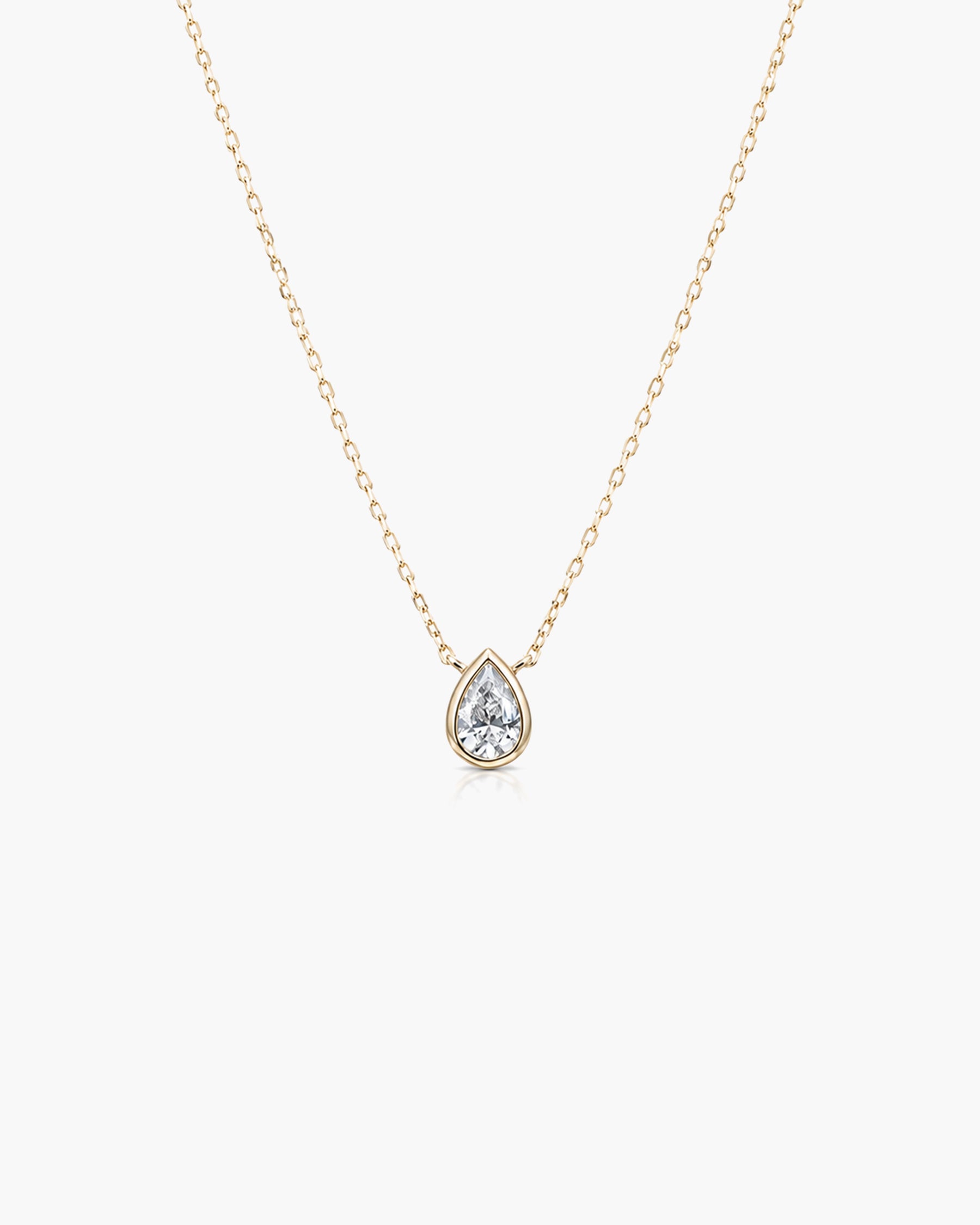 Lumi Pear Diamond Necklace - 14K Yellow Gold Lab Grown Diamond