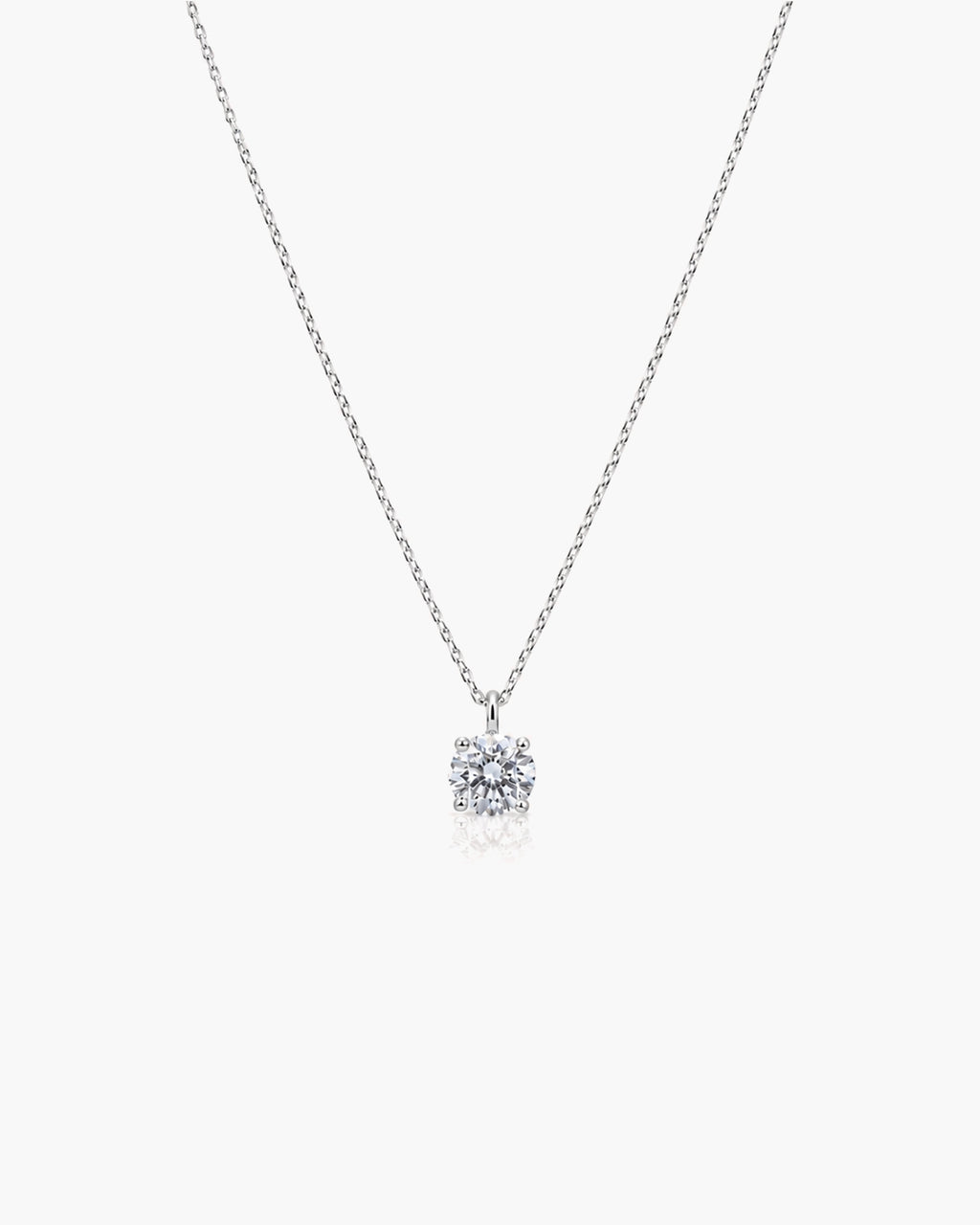 Orvielle Diamond Solitaire Necklace - 14K White Gold Lab Grown Diamond