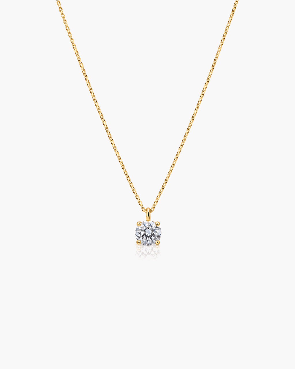 Orvielle Diamond Solitaire Necklace - 14K Yellow Gold Lab Grown Diamond