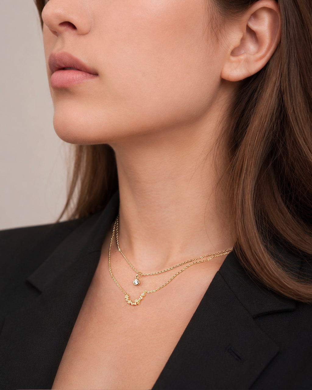 Solo Diamond Necklace - 18K Gold Vermeil Lab Grown Diamond Lifestyle