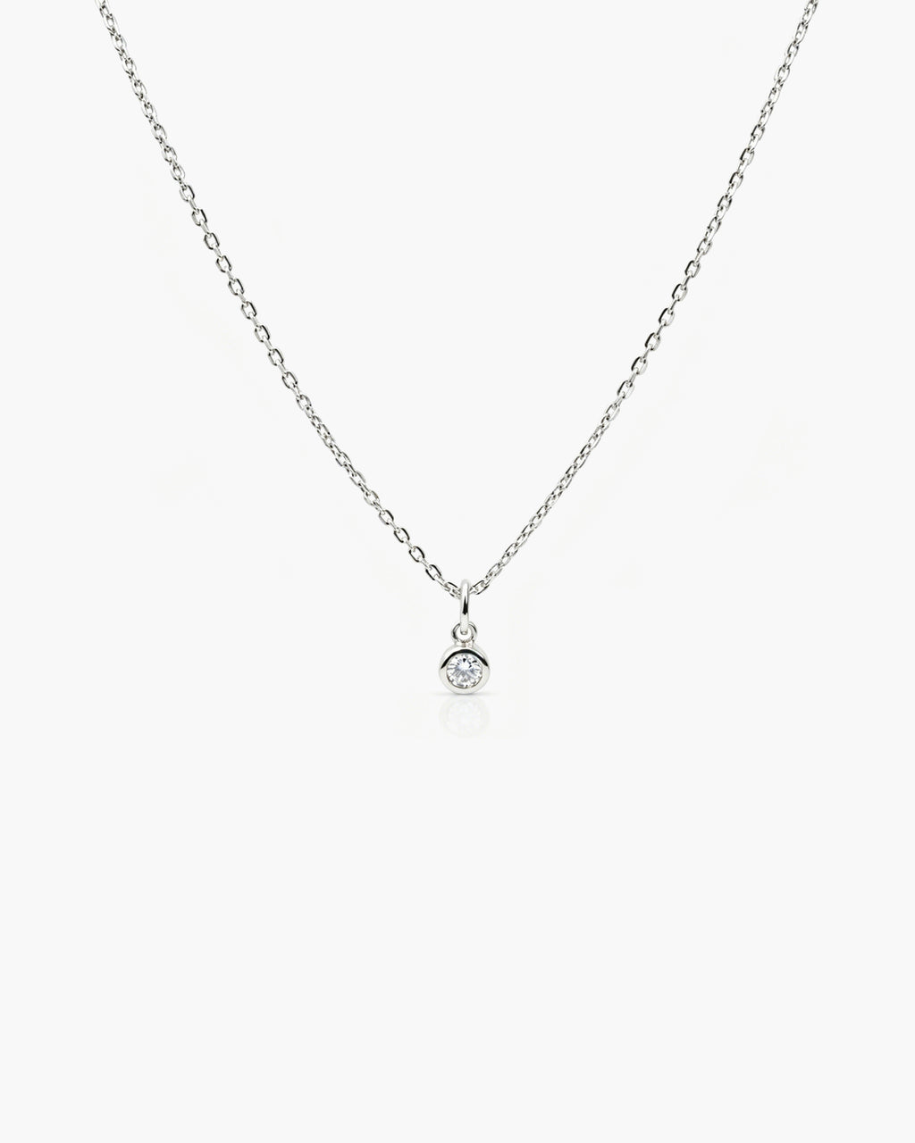 Solo Diamond Necklace - Sterling Silver Lab Grown Diamond