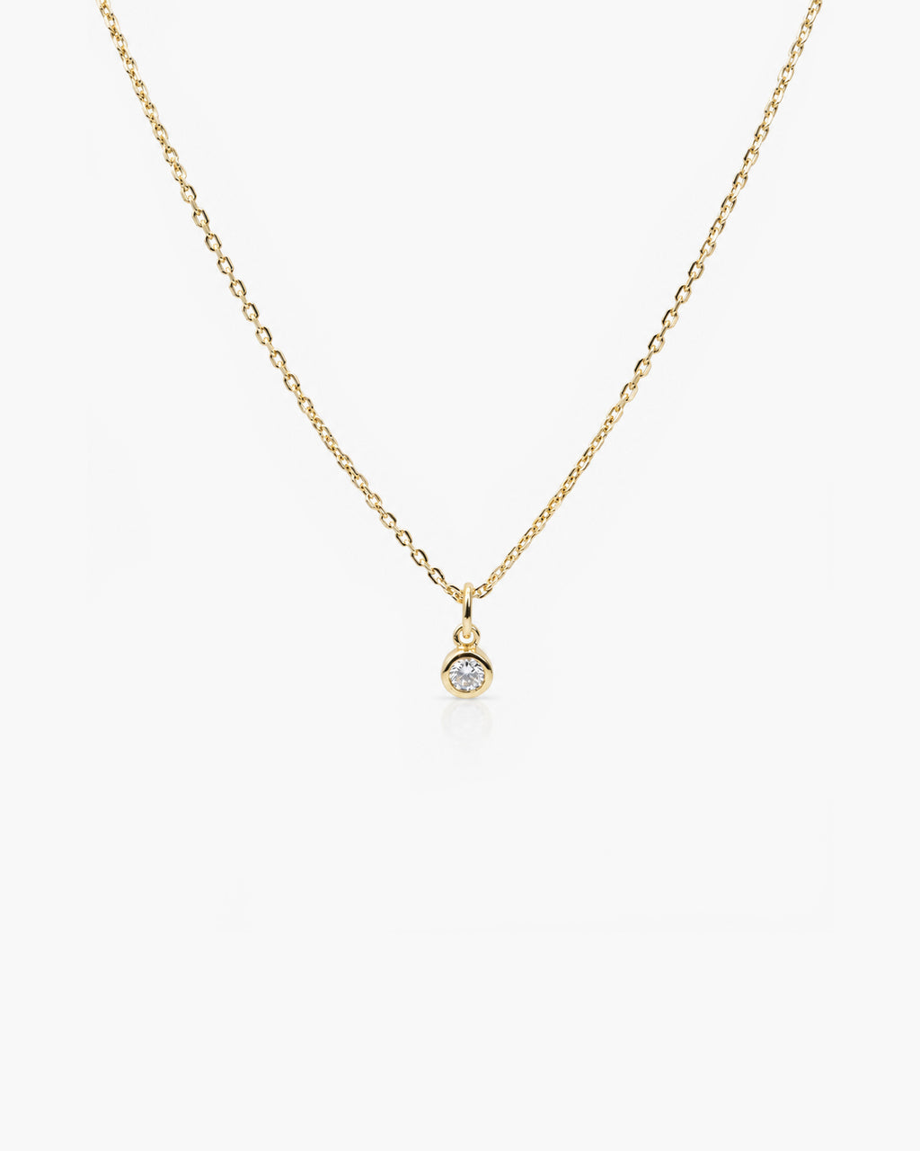 Solo Diamond Necklace - 18K Gold Vermeil Lab Grown Diamond