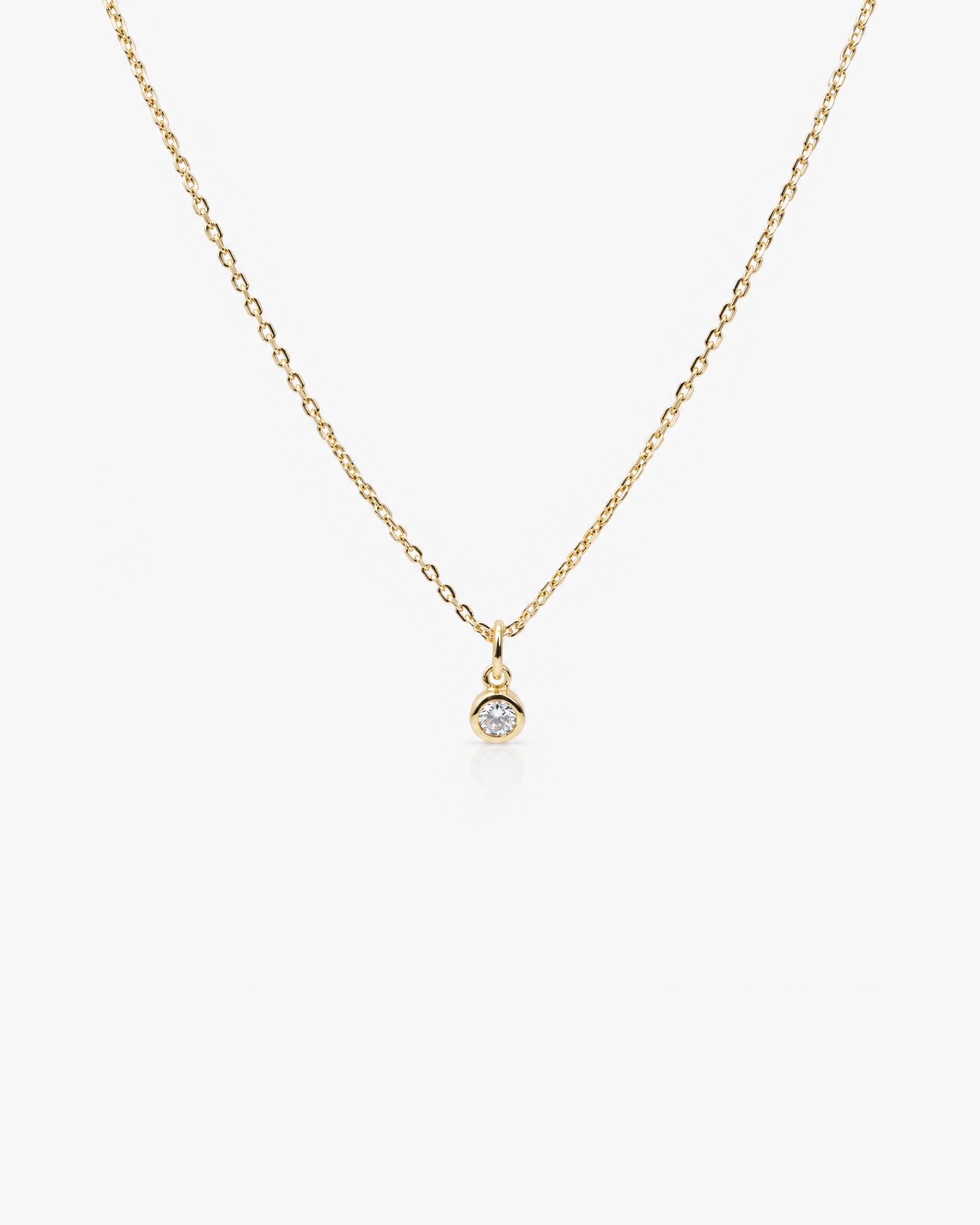 Solo Diamond Necklace - 18K Gold Vermeil Lab Grown Diamond