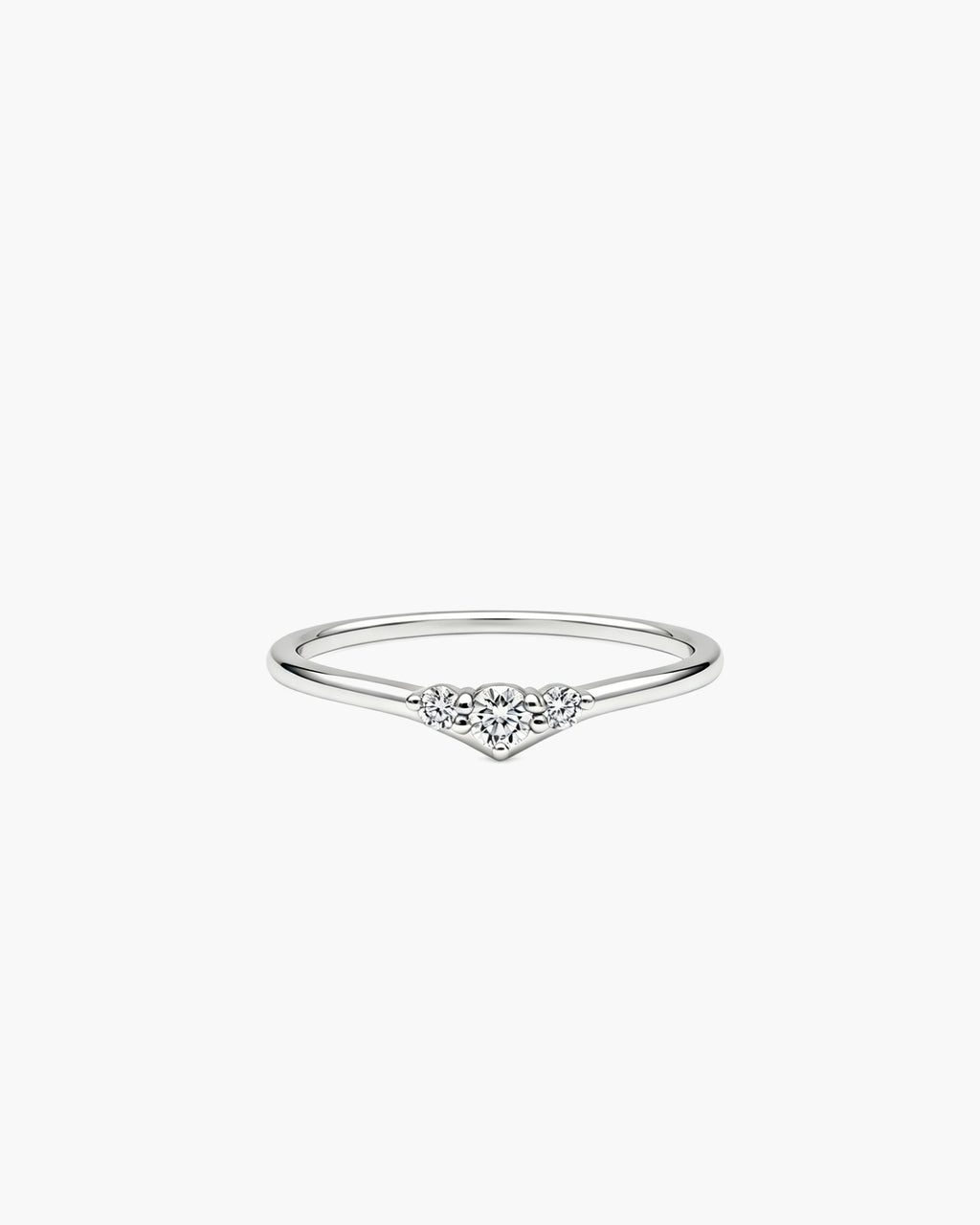 Contour Diamond Ring - Sterling Silver