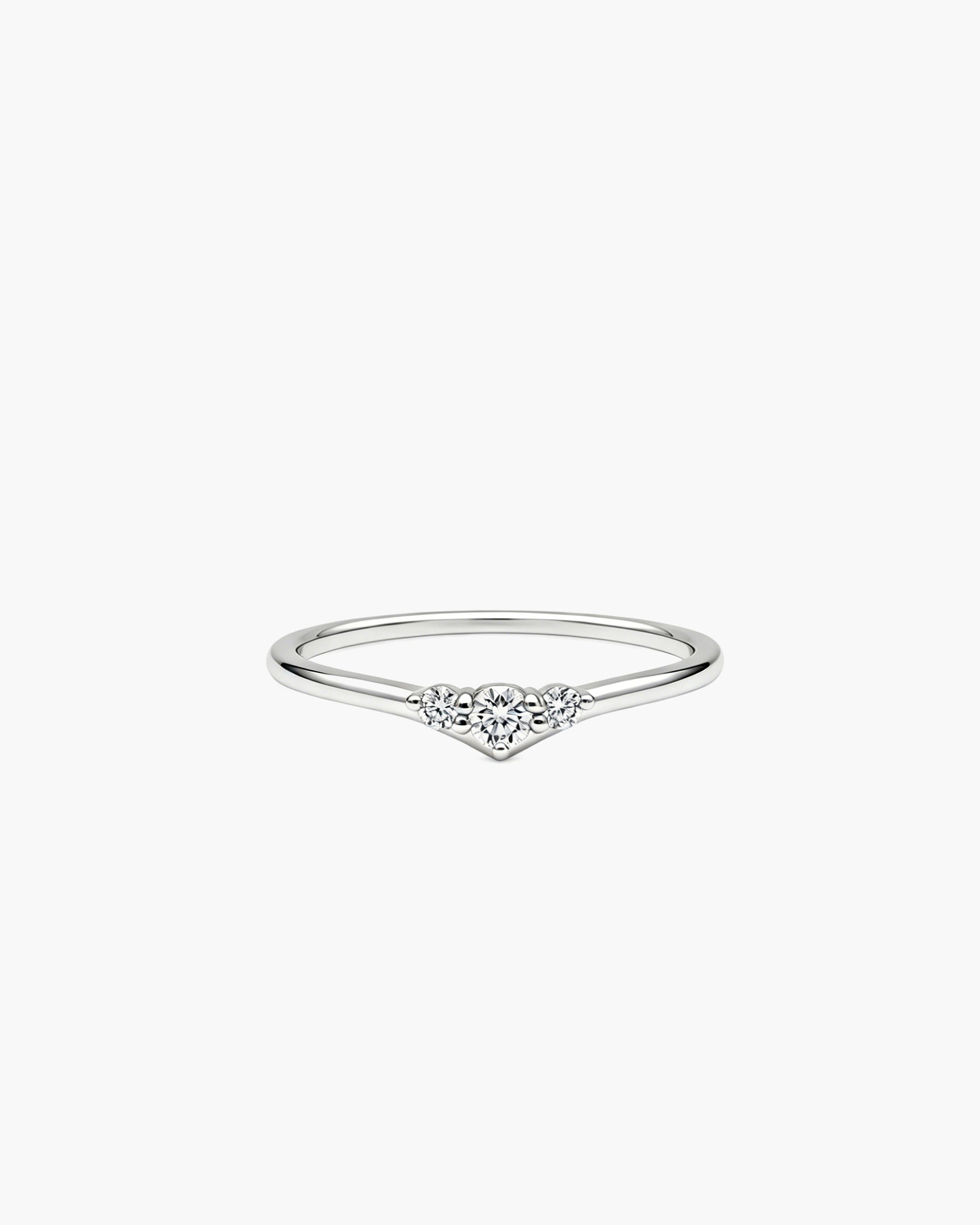 Contour Diamond Ring - Sterling Silver