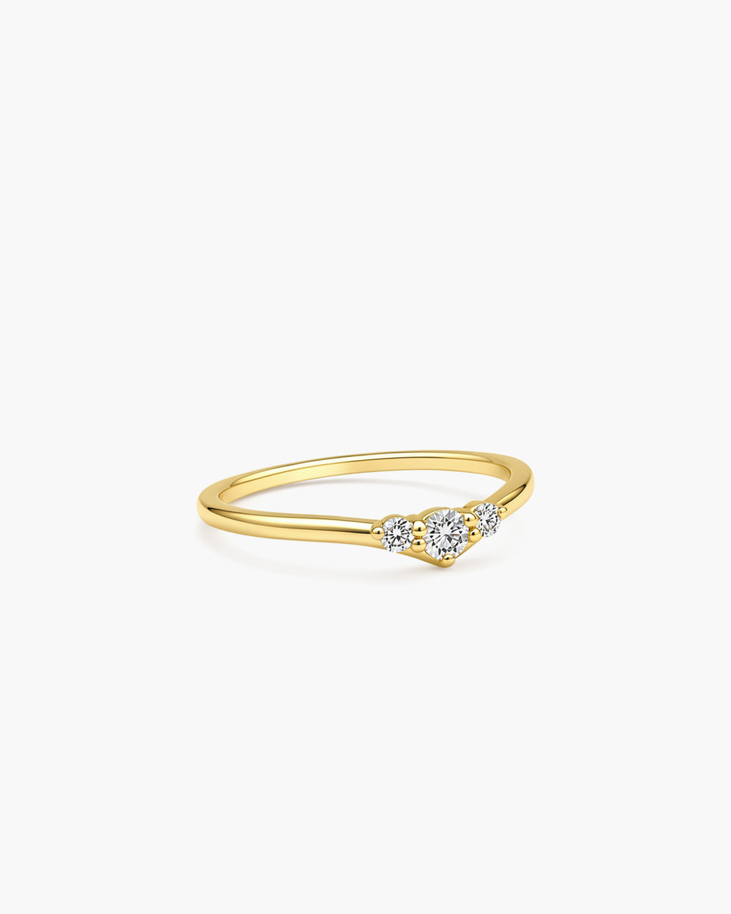 Contour Diamond Ring - 18K Gold Vermeil Side Profile