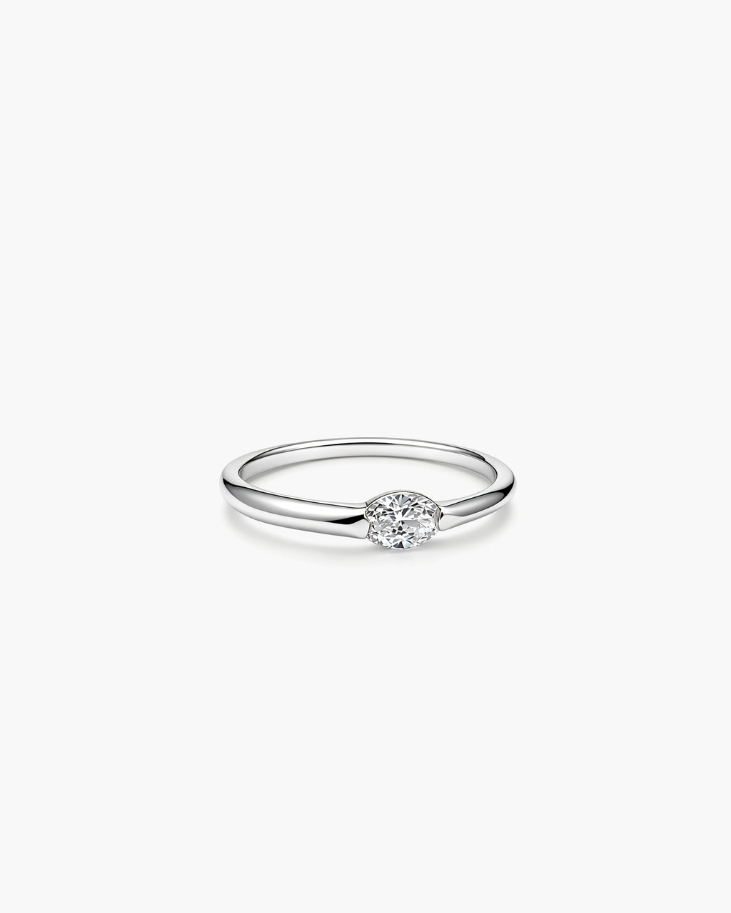 One Marquise Ring - Sterling Silver Side Profile