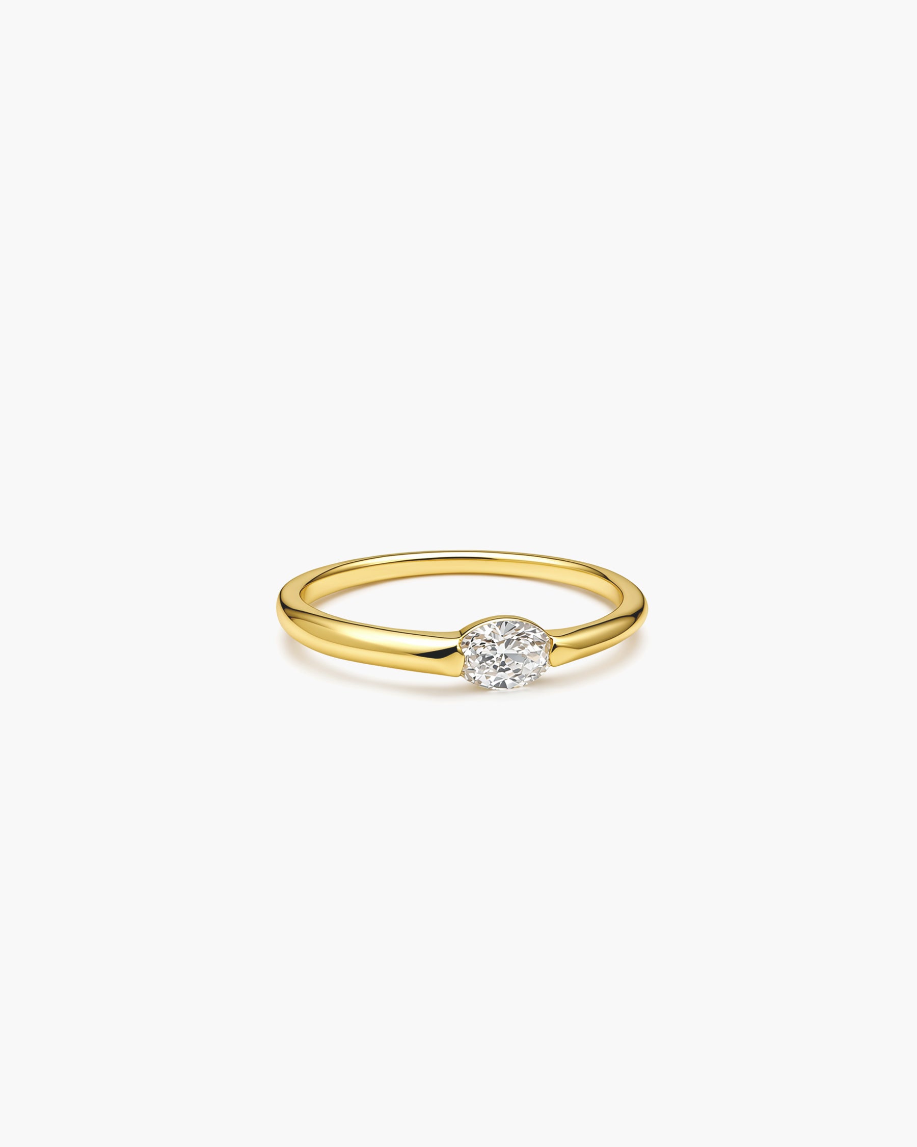 One Marquise Ring - 18K Gold Vermeil Side Profile