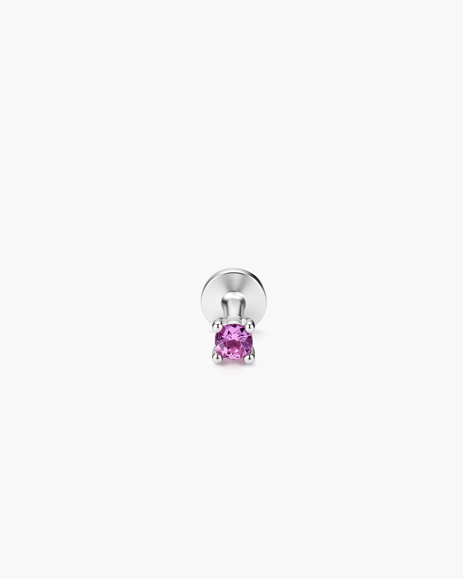 Babe Natural Pink Sapphire Stud Single - Titanium Natural Pink Sapphire