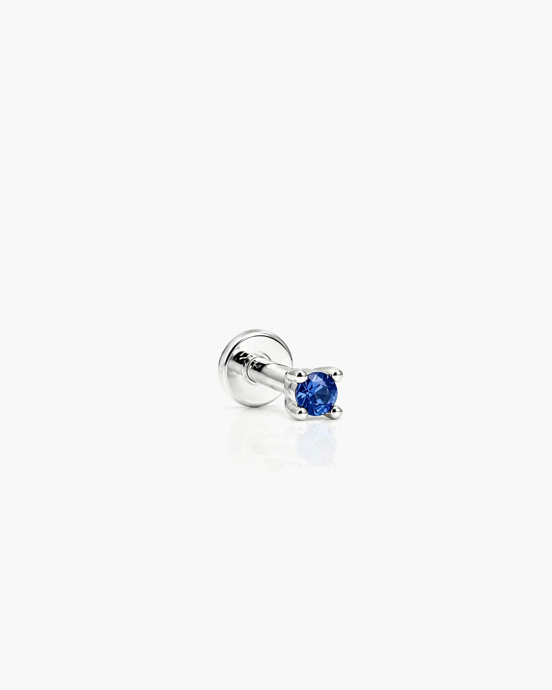 Babe Natural Sapphire Stud Single -Titanium Natural Sapphire Side Profile