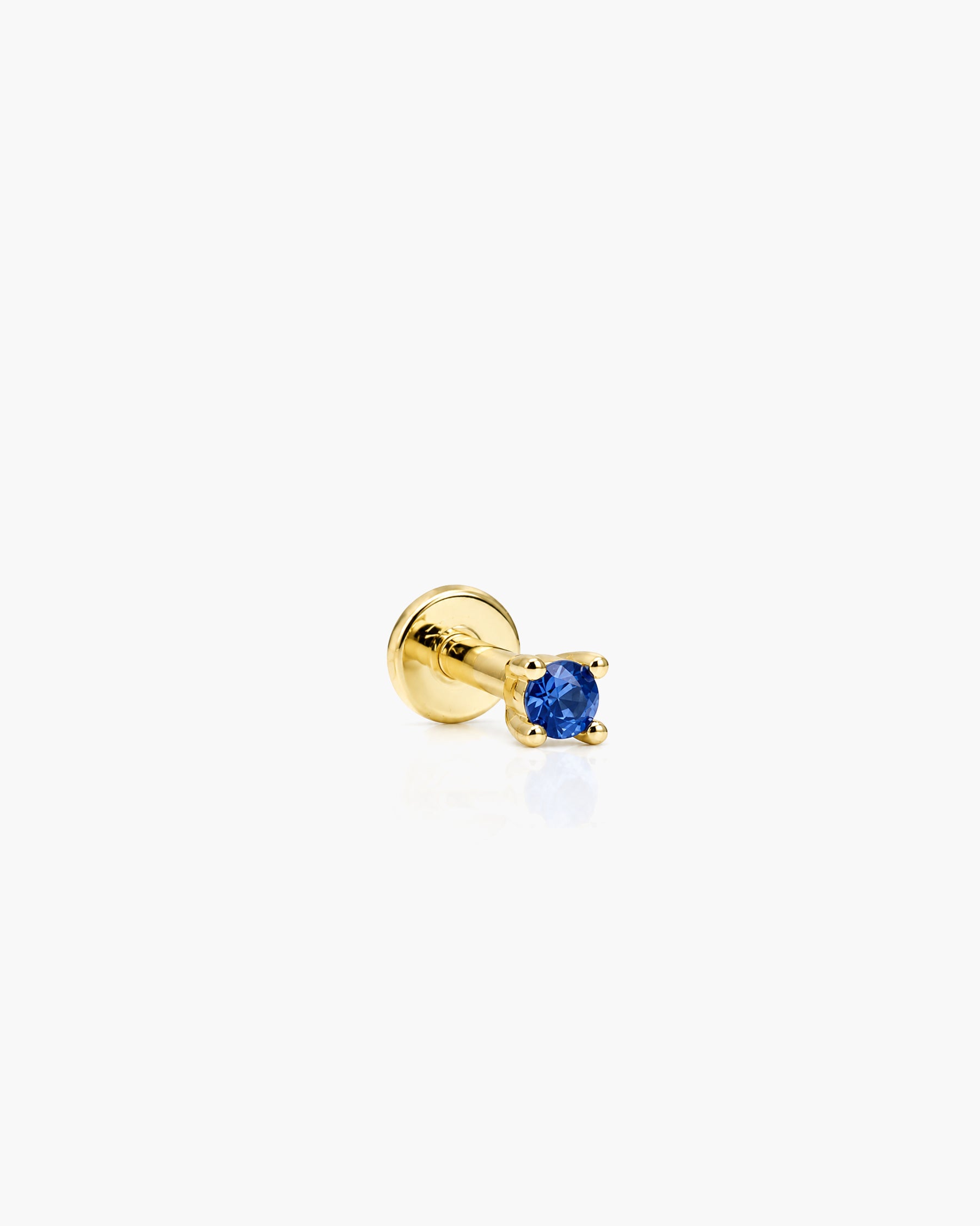 Babe Natural Sapphire Stud Single -18K Gold Vermeil Natural Sapphire Side Profile