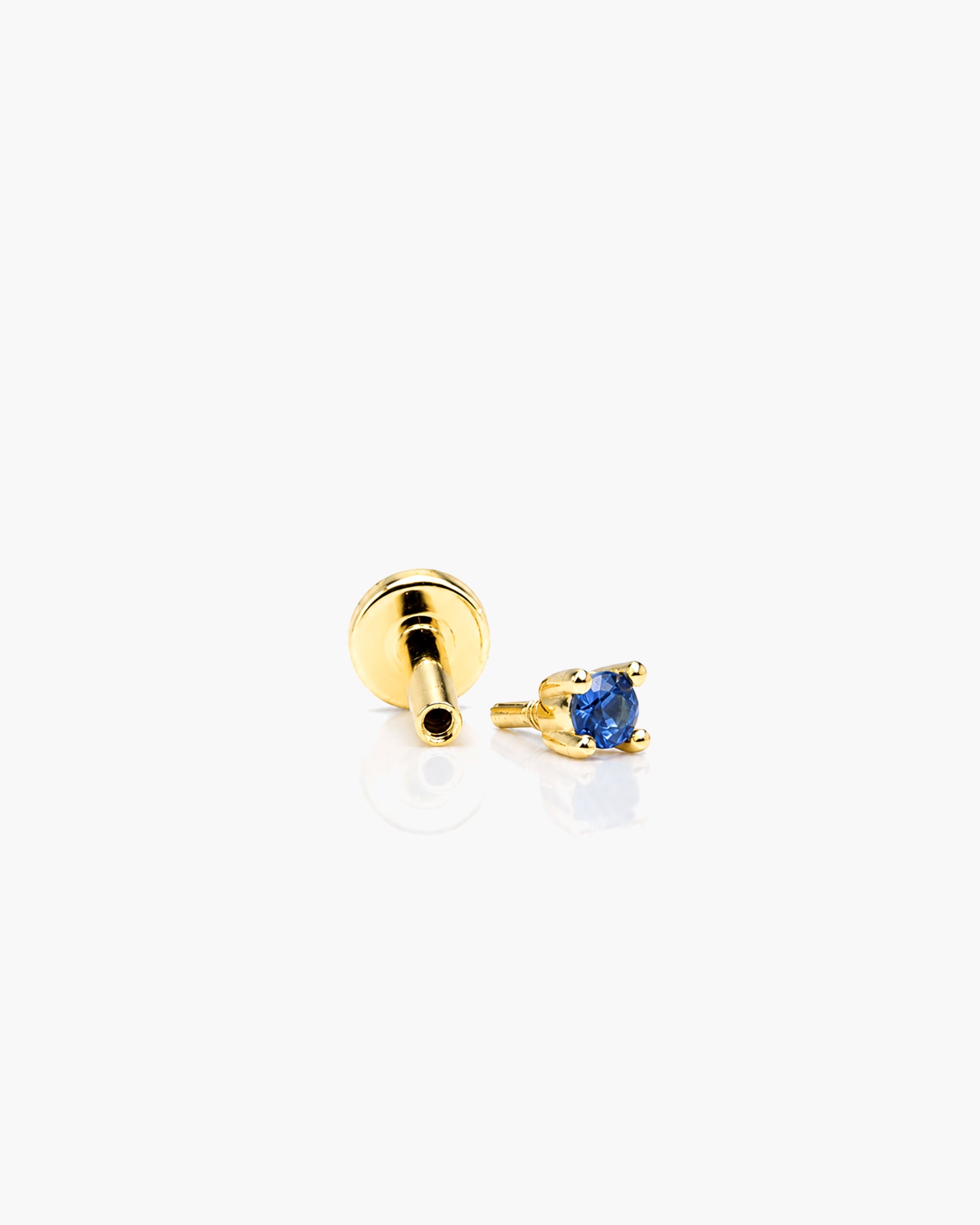 Babe Natural Sapphire Stud Single -18K Gold Vermeil Natural Sapphire Split Profile