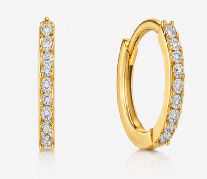 Diamond Hoops Earring