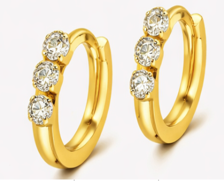 Trio Diamond Hoops