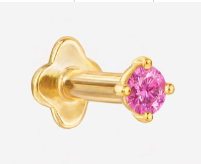 Babe Natural Pink Sapp Stud