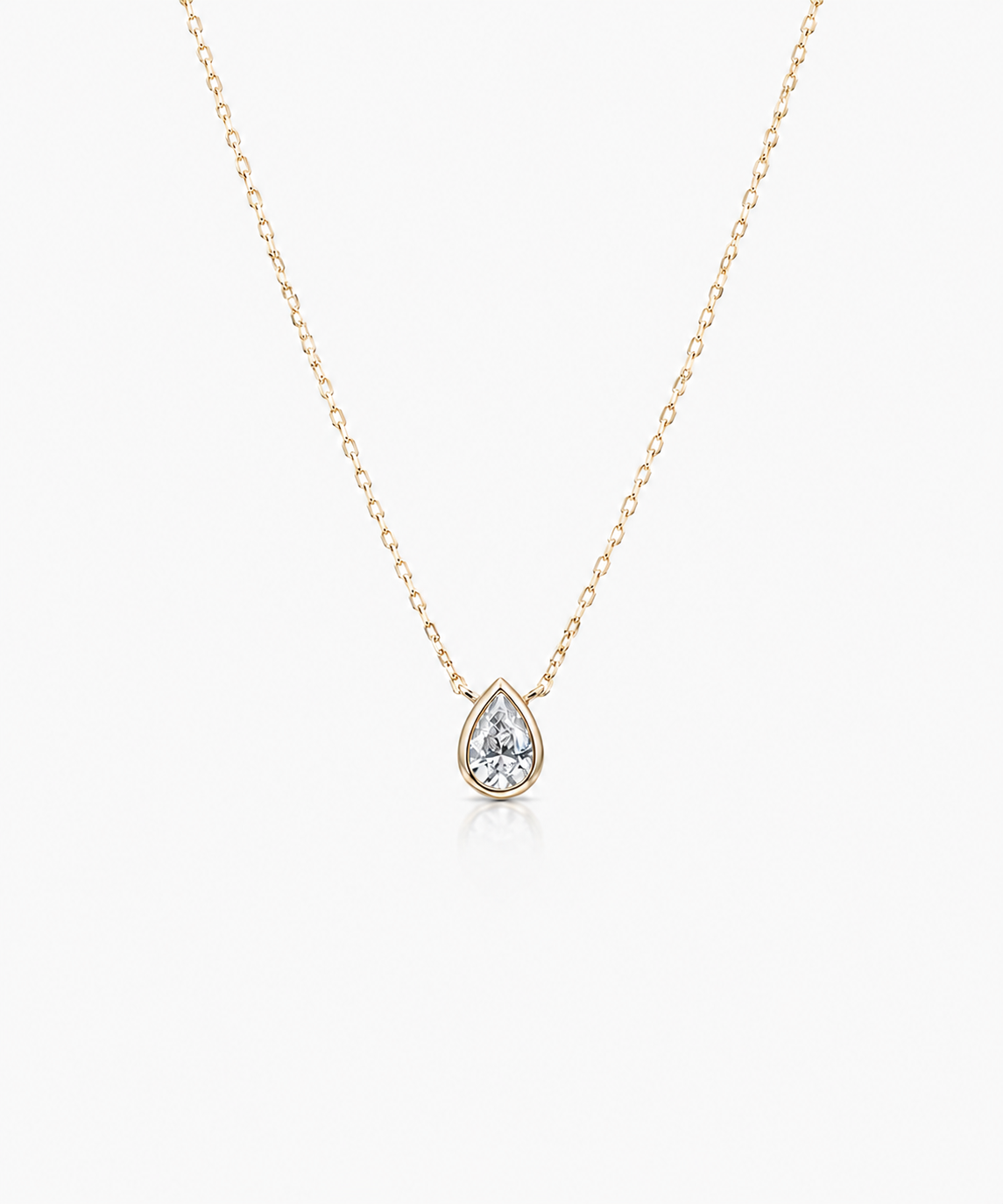 Lumi Pear Diamond Necklace - 14K Yellow Gold Lab Grown Diamond