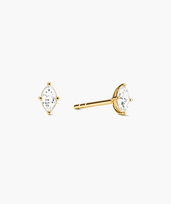 Marquise Diamond Studs - 18K Gold Vermeil Lab Grown Marquise Diamond