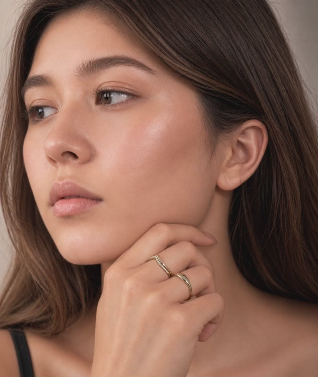 Contour Pavé Diamond Ring - 14K Gold Natural Diamond Video