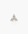 Trio Diamond Stud Single - 14K Yellow Gold Lab Grown Diamond
